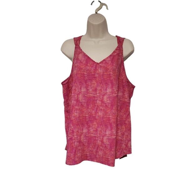 𝅺APT 9 V- Neck Cross Back Pink Top Size XL - Picture 1 of 5